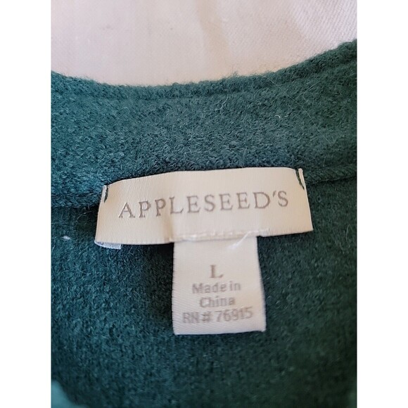 Appleseeds Wool Coat Womans L Dark Green Button Business Casual City Jacket EUC - Picture 2 of 11